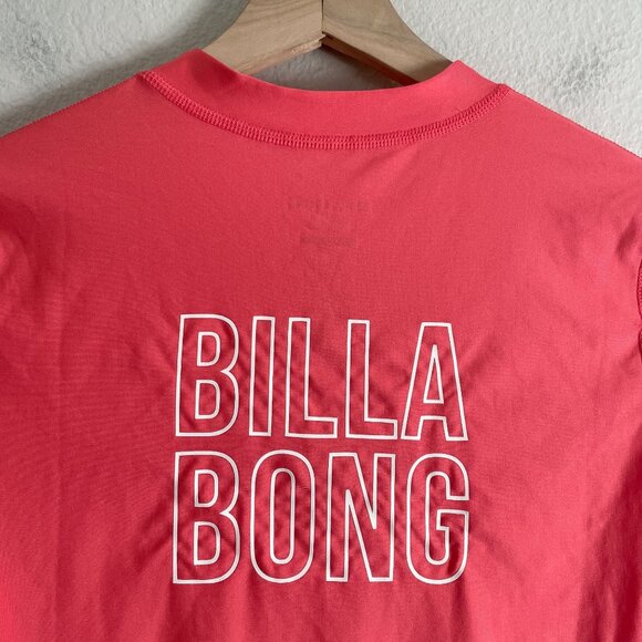 NEW Billabong Womens Medium Coral UPF 50 Rashguard Core Loose Fit Short Sleeve - Picture 7 of 7